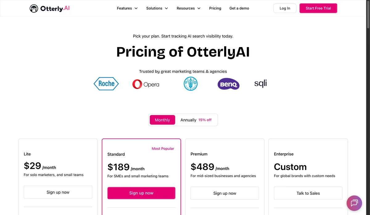 otterly ai pricing plans