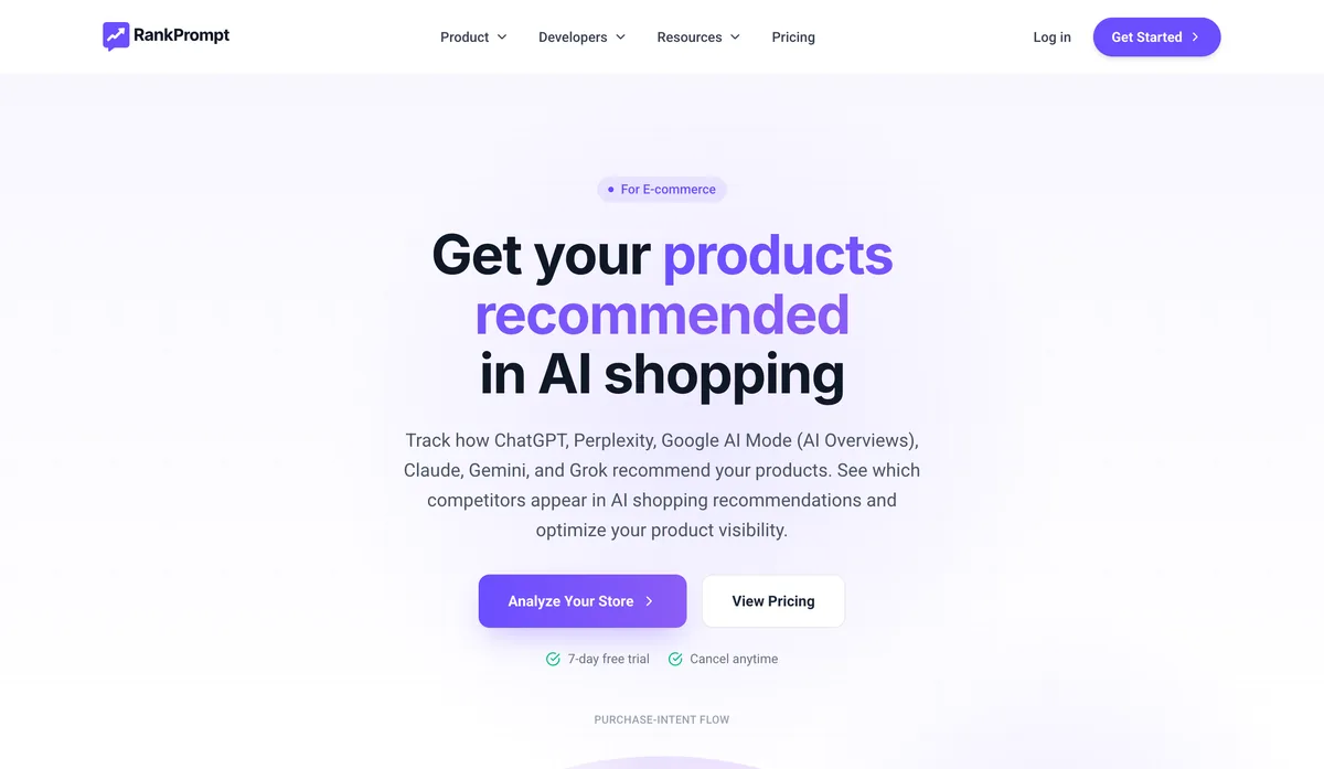 IA visibility ecommerce product recommendations-rankprompt