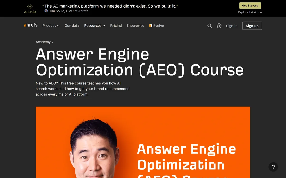 ahrefs academy aeo course