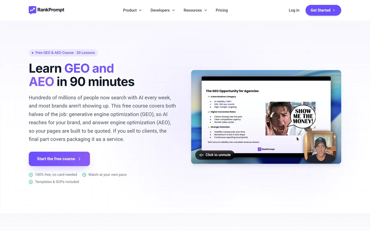rankprompt free geo aeo course