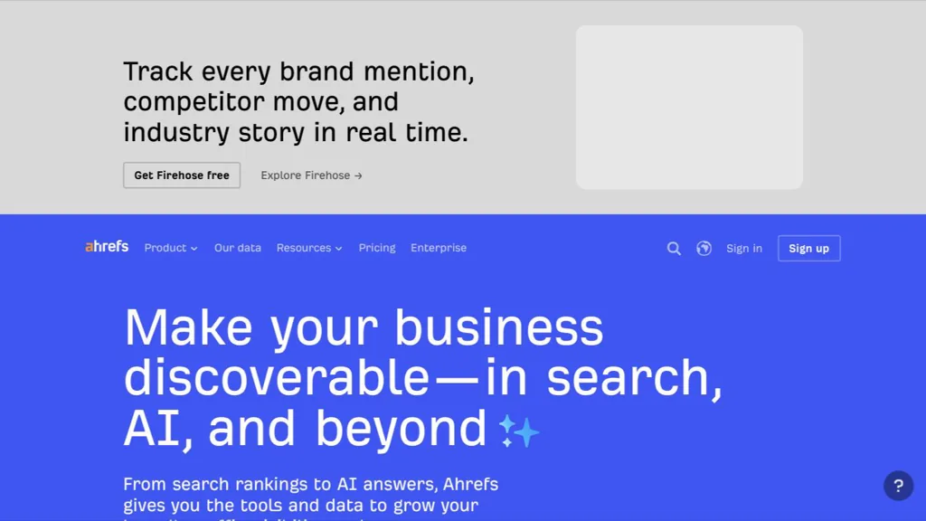 Ahrefs dashboard