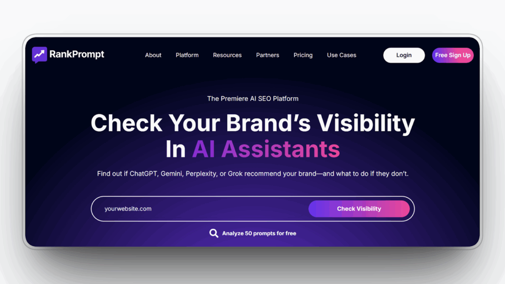 Rank Prompt dashboard