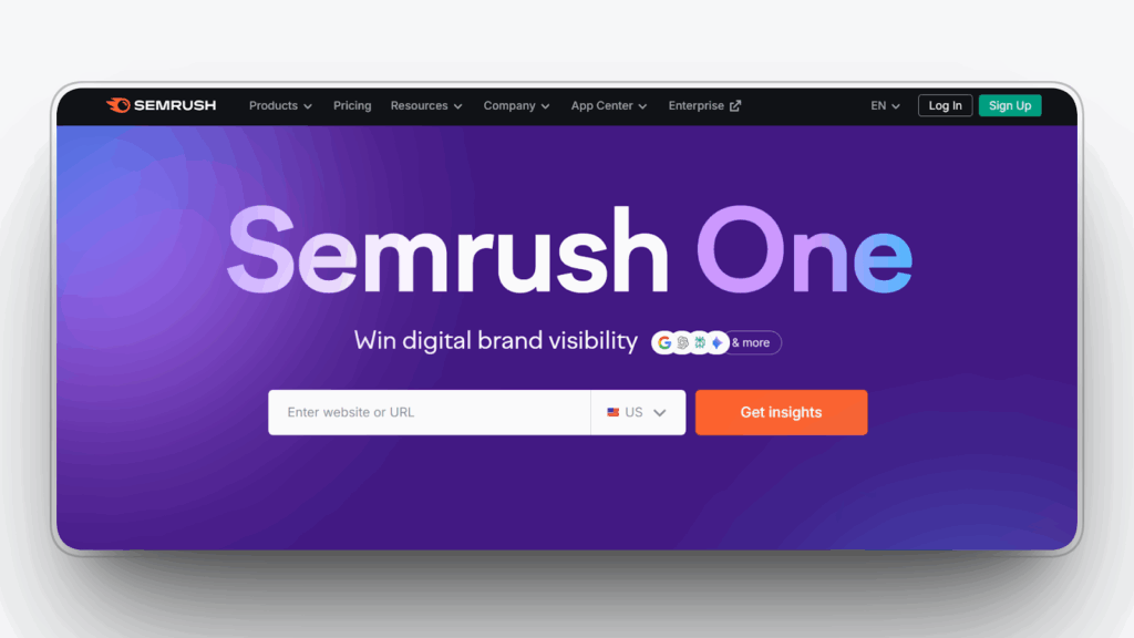 Semrush dashboard