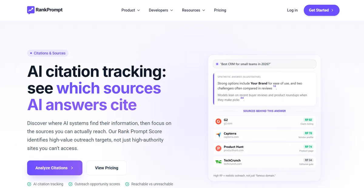 AI citation tracking sources
