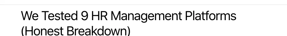 Live Humand article titled We Tested 9 HR Management Platforms, Honest Breakdown.